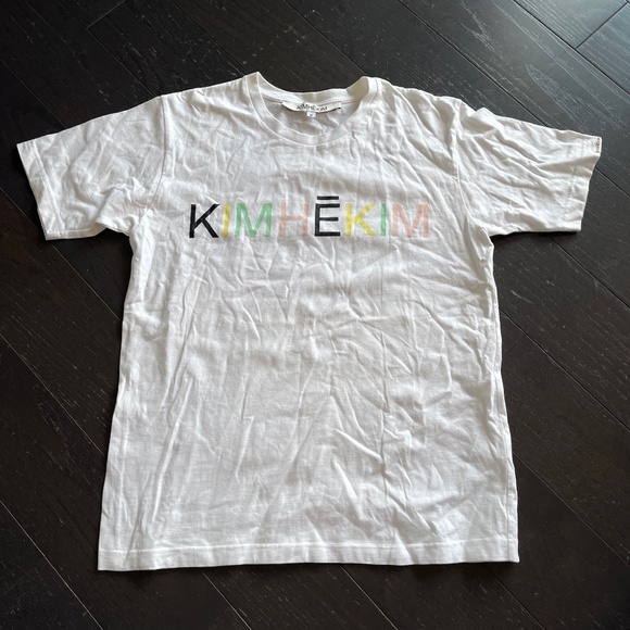 KIMHEKIM RAINBOW KIMHEKIM LOGO T-SHIRT WHITE size medium - Picture 1 of 7